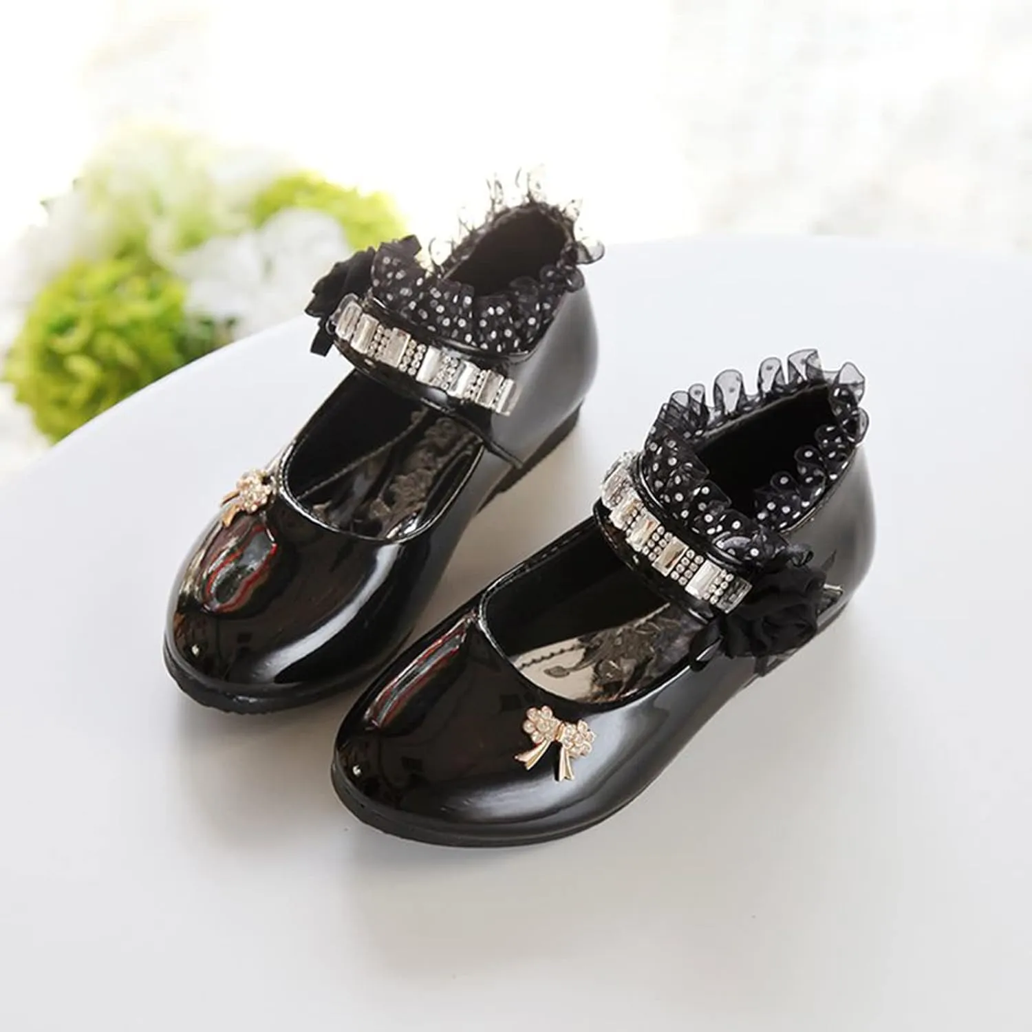 Girls Dress Shoes,0-12 Years Children Baby Girls Flower Leather Single Shoes Soft Dance Princess Shoes Wedding Shoes