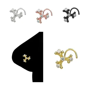 Gold Nose Rings & Hoops  Nose Studs, Fake Nose Piercing, Clicker Nose Ring, Cartilage & Tragus Earrings, 20G Piercing Jewelry, Corkscrew Nose Ring, Flat Back Studs