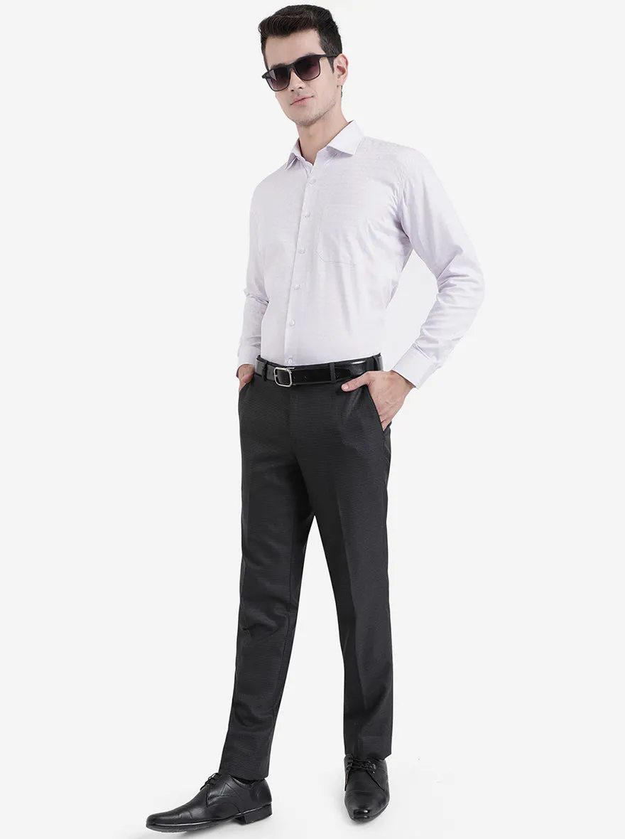 Greynis Black Solid Slim Fit Formal Trouser | JB Studio