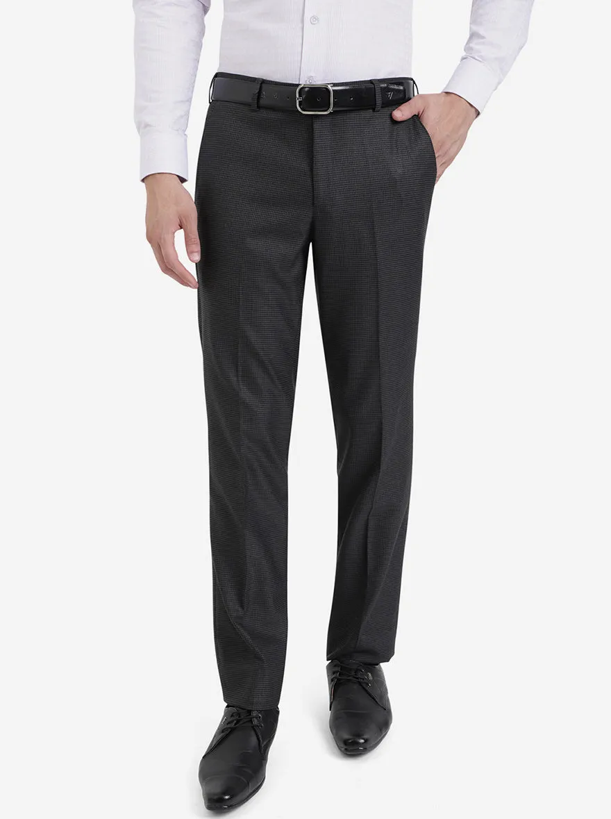Greynis Black Solid Slim Fit Formal Trouser | JB Studio