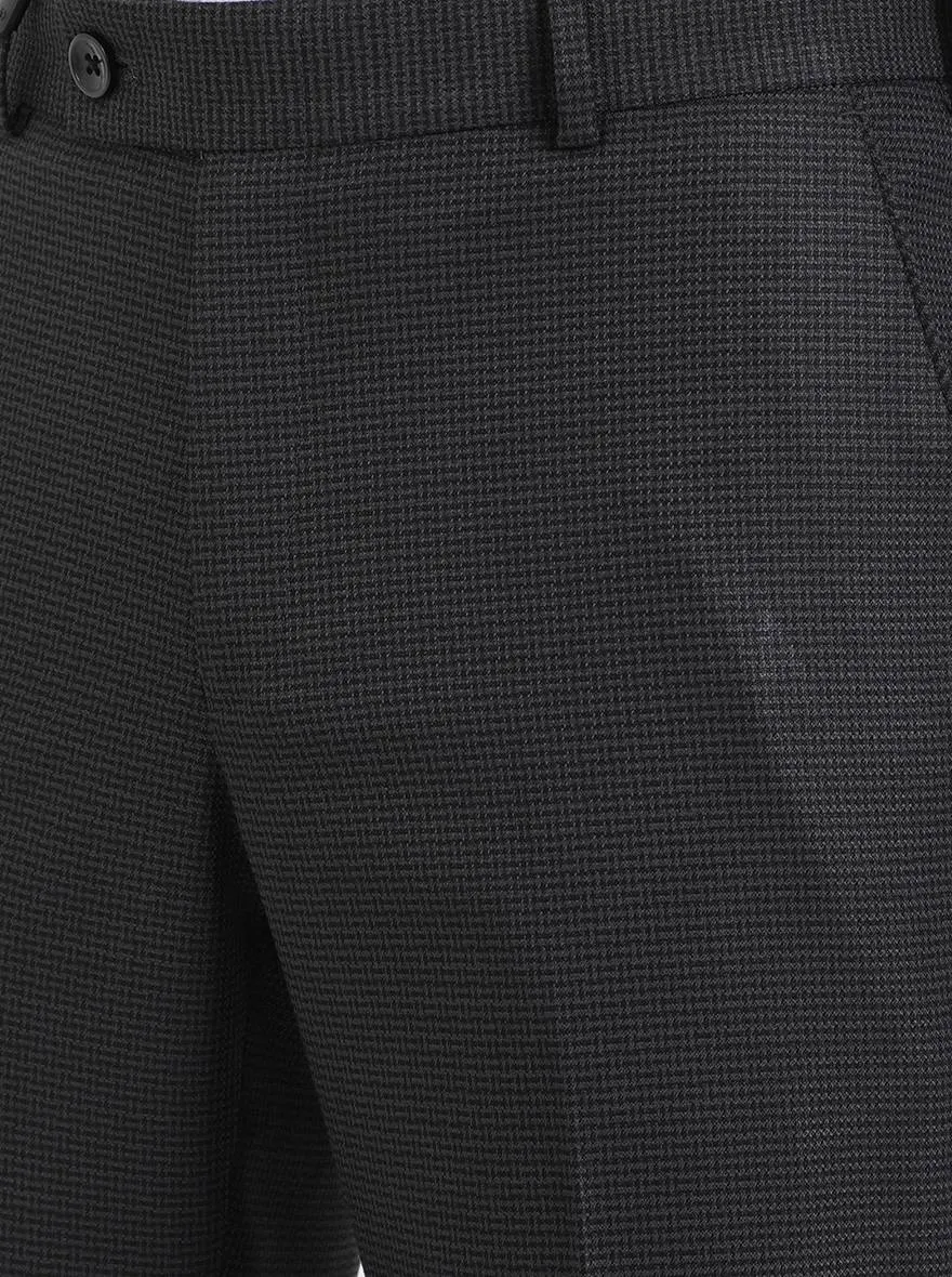 Greynis Black Solid Slim Fit Formal Trouser | JB Studio