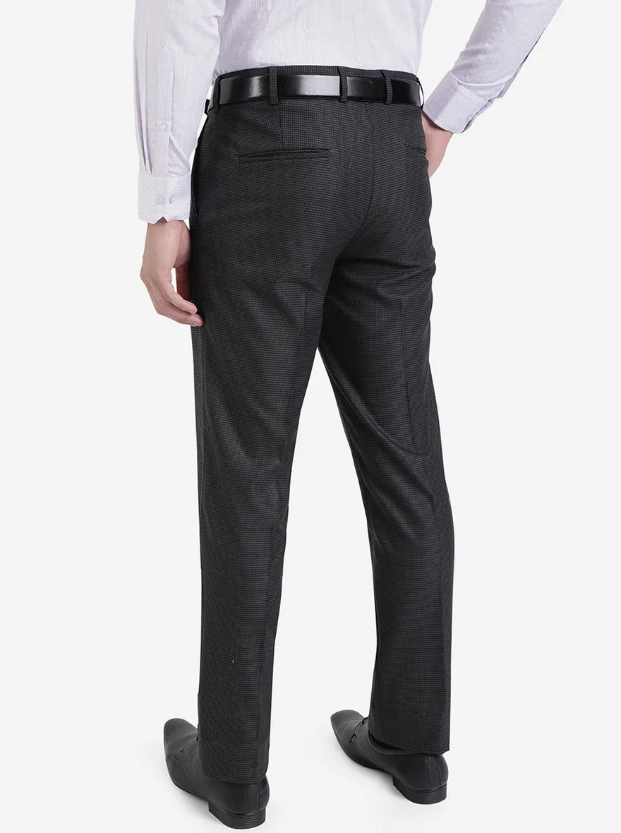 Greynis Black Solid Slim Fit Formal Trouser | JB Studio