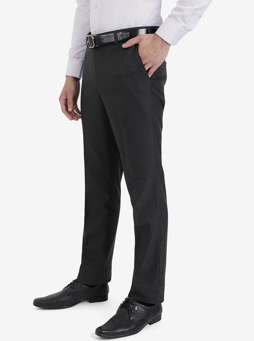 Greynis Black Solid Slim Fit Formal Trouser | JB Studio