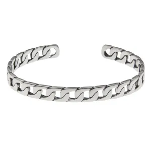 Handmade 925 Sterling Silver Bangle Bracelets For Women Men Square Chain Link Bangle Bracelets Hollow Wide Cuff Bangles Open Adjustable Bangle Bracelets For Men Minimalist Punk Statement Bangles Gifts