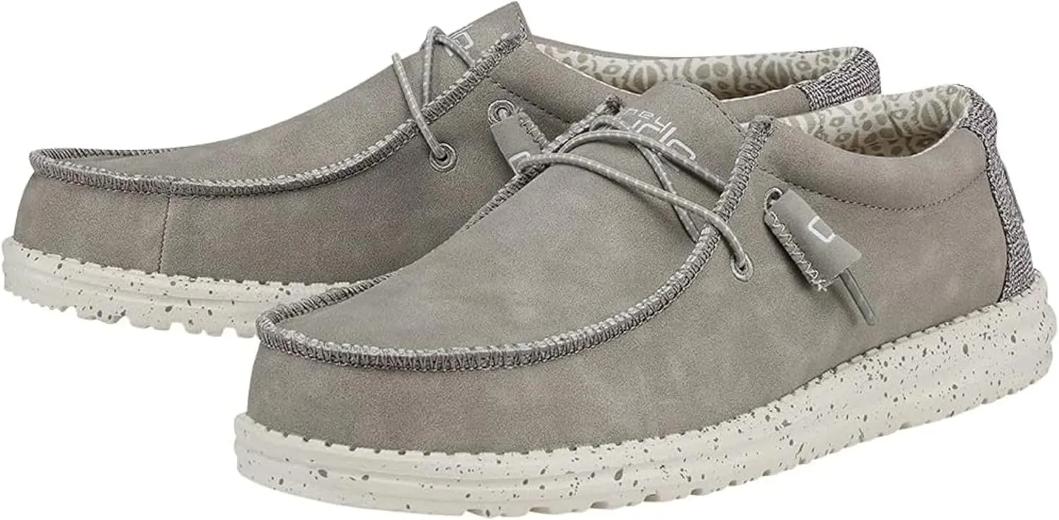 Hey Dude Men's Wally Recycled Leather | Mens Shoes | Men's Lace Up Loafers | Comfortable & Light-Weight