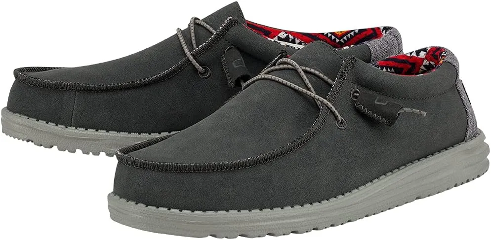Hey Dude Men's Wally Recycled Leather | Mens Shoes | Men's Lace Up Loafers | Comfortable & Light-Weight