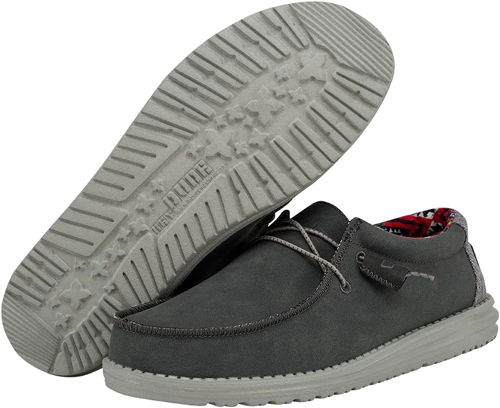 Hey Dude Men's Wally Recycled Leather | Mens Shoes | Men's Lace Up Loafers | Comfortable & Light-Weight