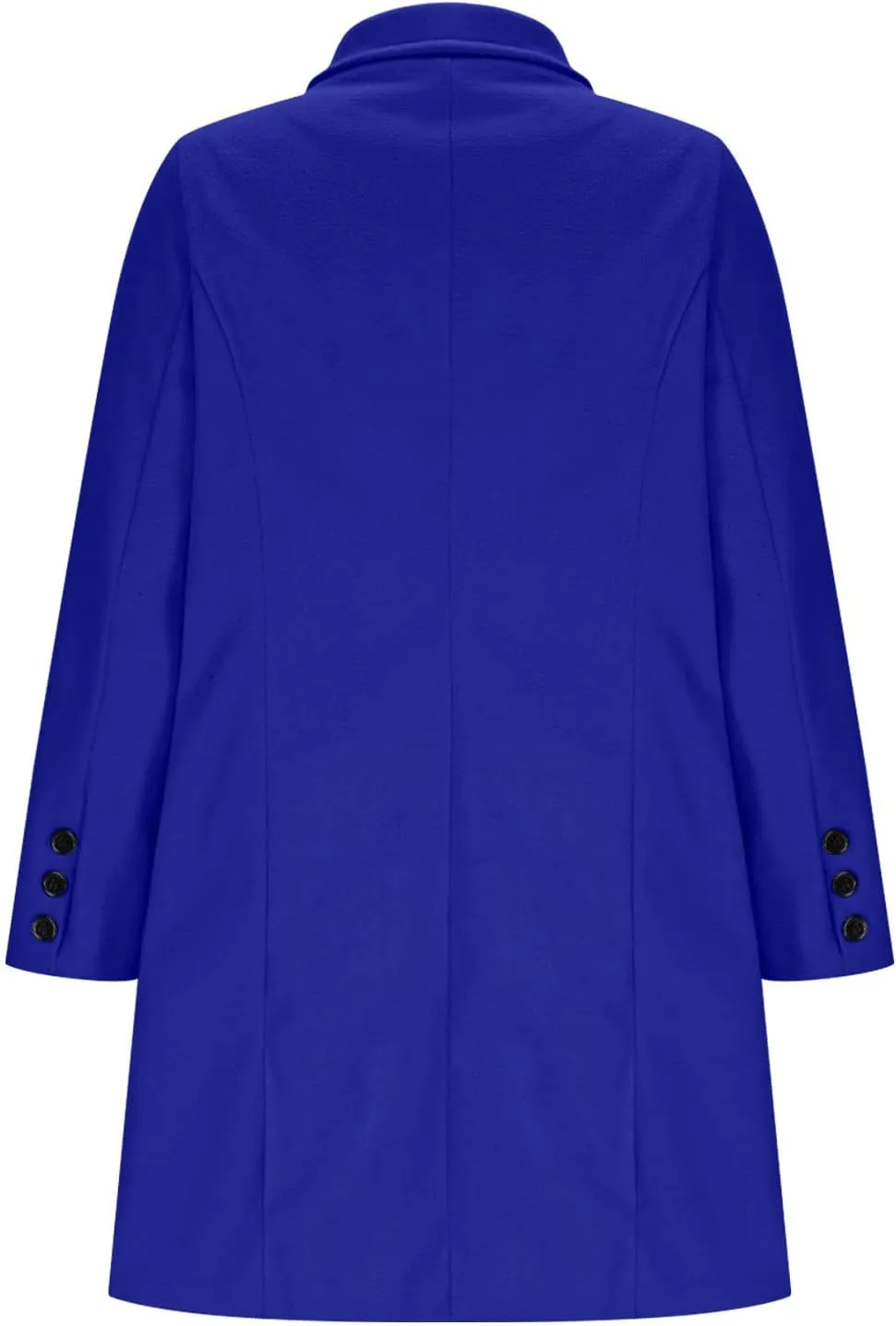 HGps8w Women's Double Breasted Woolen Trench Coat Notched Lapel Pea Coats Dressy Winter Long Wool Blend Blazer Jackets