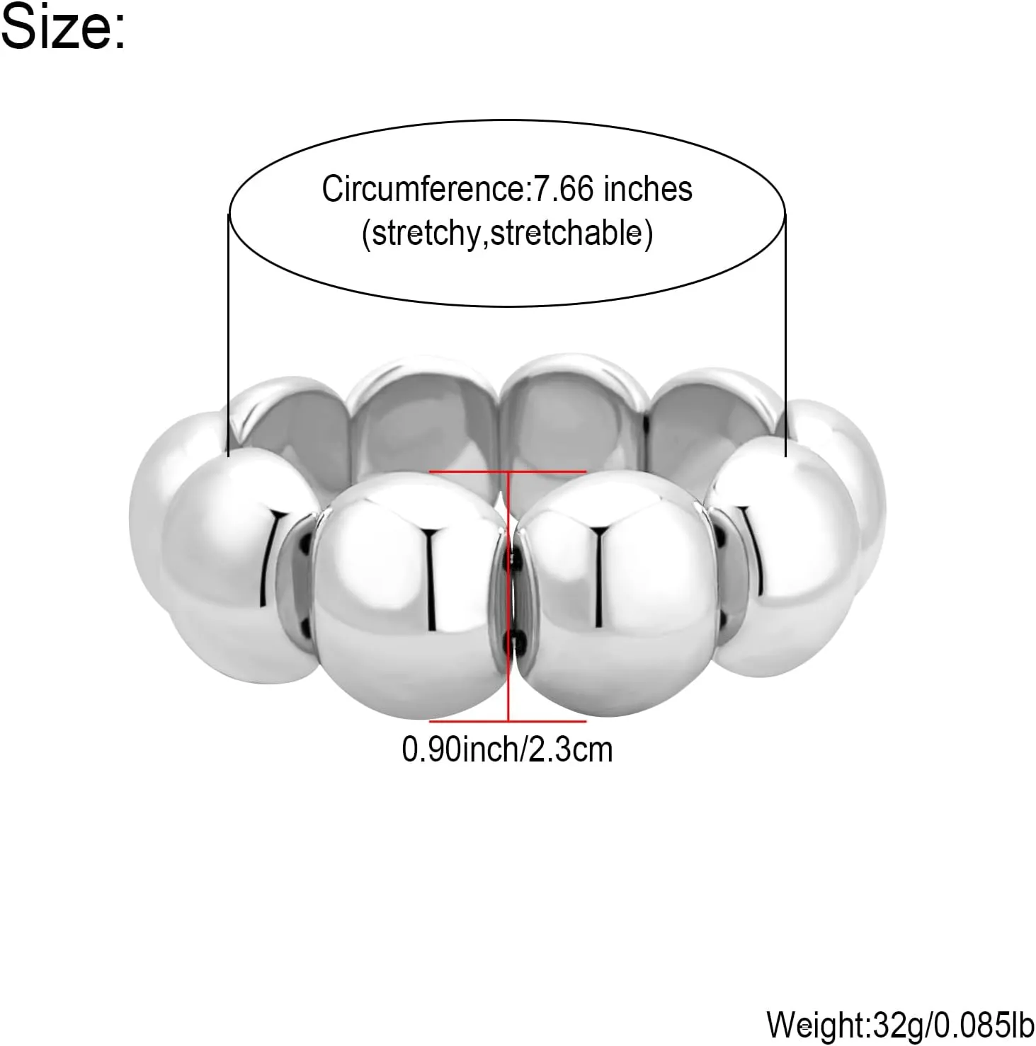 HIIXHC Irregular Bangle Bracelets for Women Acrylic Resin Stretch Bracelets Wide Wristbands Jewelry for Women