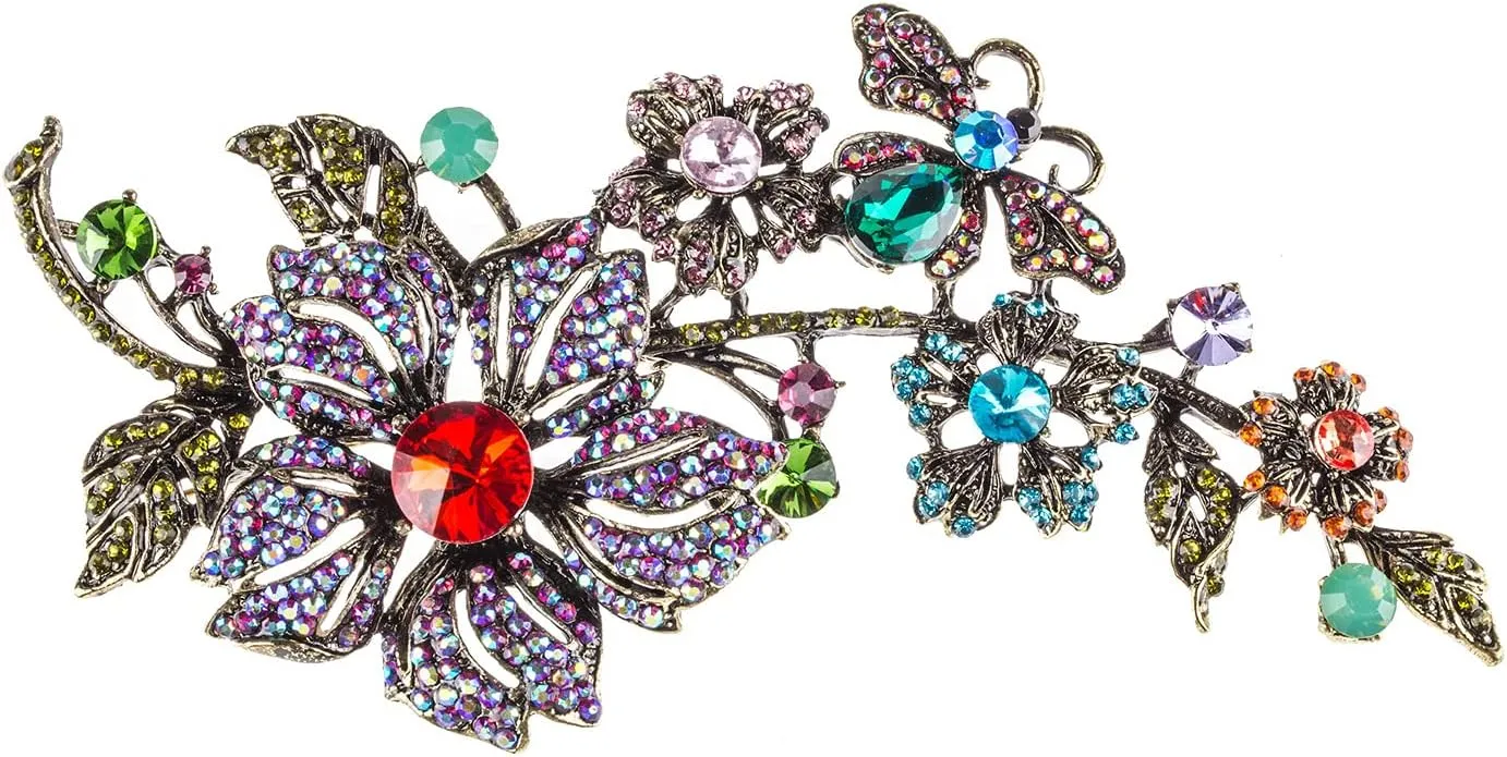 Hobby Lobby XXL Floral Rhinestone Brooch