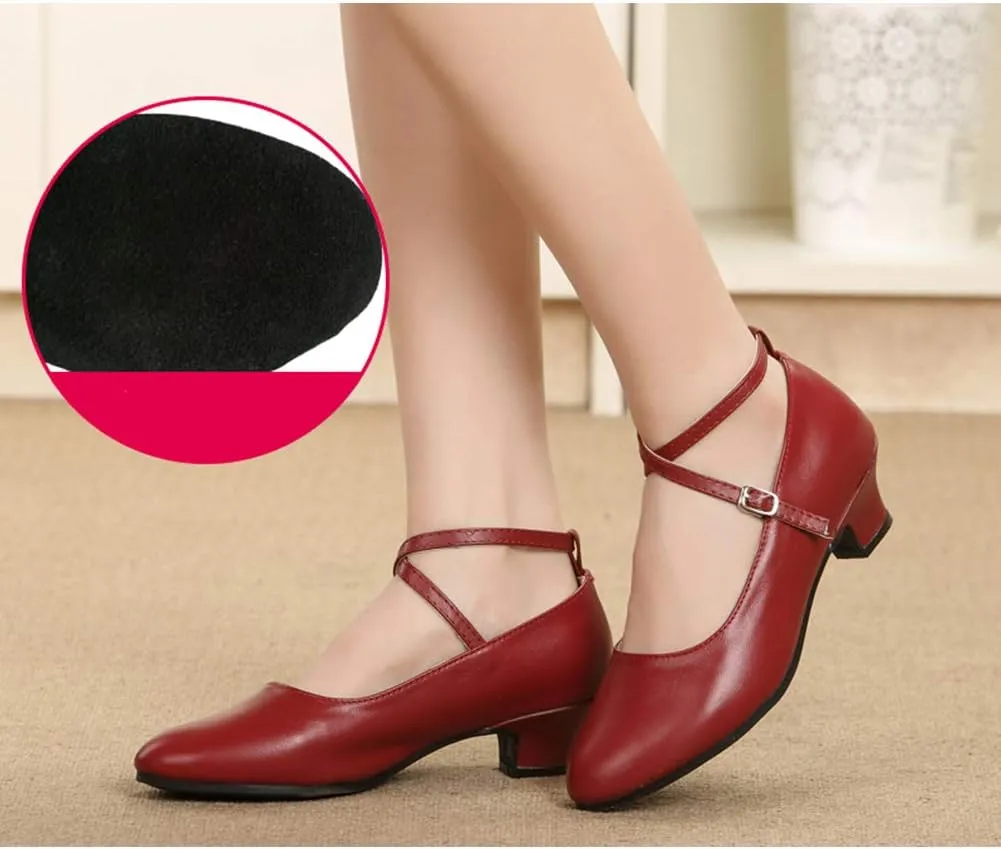 HROYL Women Latin Dance Shoes Ballroom Dance Shoes Performance Practice Salsa Bachata Dancing Shoes,Model DYZPHRD