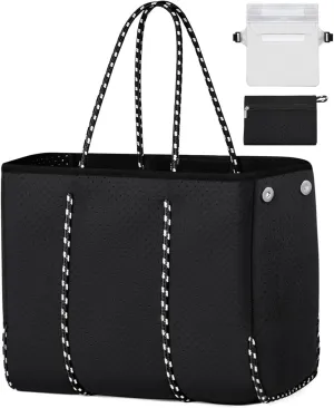 IBFUN Neoprene Bag, Large Multipurpose Beach Bag Neoprene Tote Bag with Inner Pocket for Women/Pool
