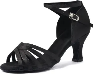 iCKER Womens Latin Dance Shoes Heeled Ballroom Salsa Tango Party Sequin Dance Shoes