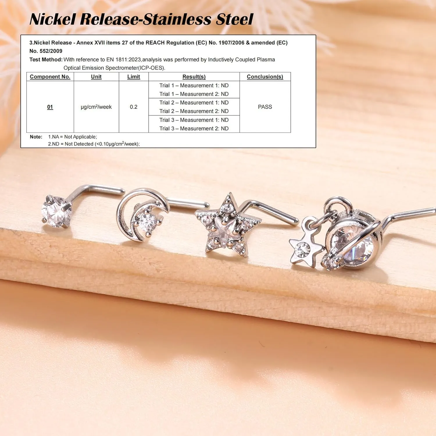 JOERICA Nose Rings Studs for Women Stainless Steel L Shaped Nose Studs Tiny Opal CZ Sunflower Turquoise Bee Planet Geometric Nose Piercing Jewelry