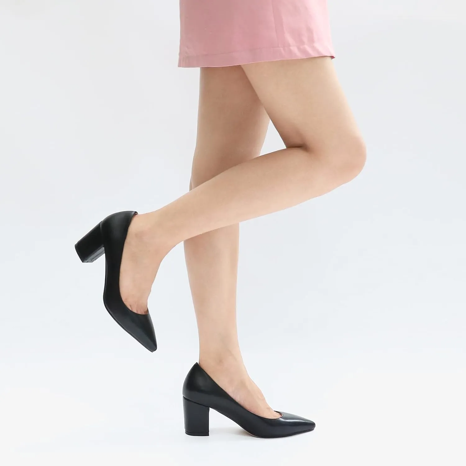 JOY IN LOVE Pumps for Women Chunky Heels Comfortable Middle Block Heel Work Dress Pumps