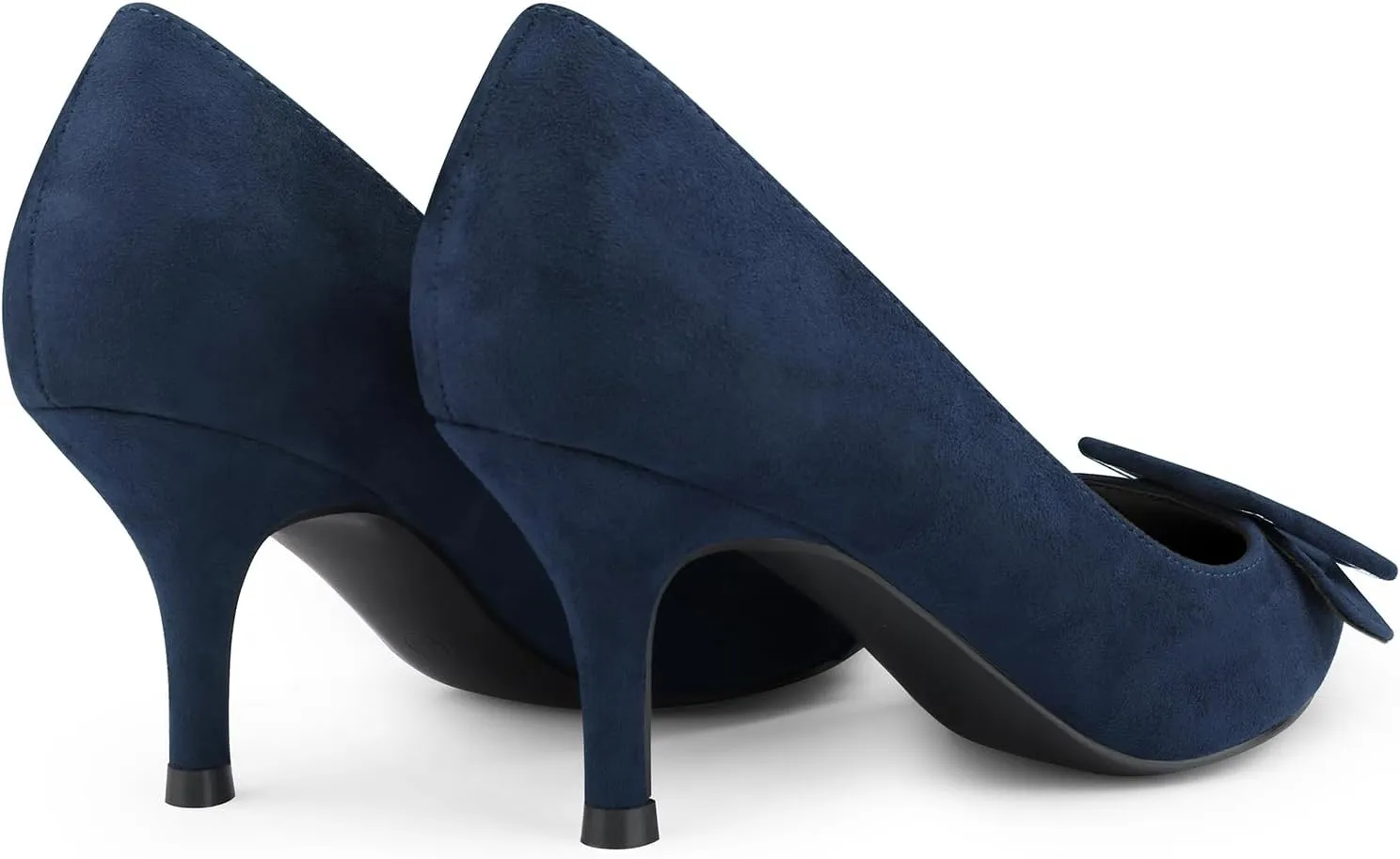 JOY IN LOVE Women's Kitten Heel Pumps Pointed Toe Square-Buckle Office Dress Pump Shoes