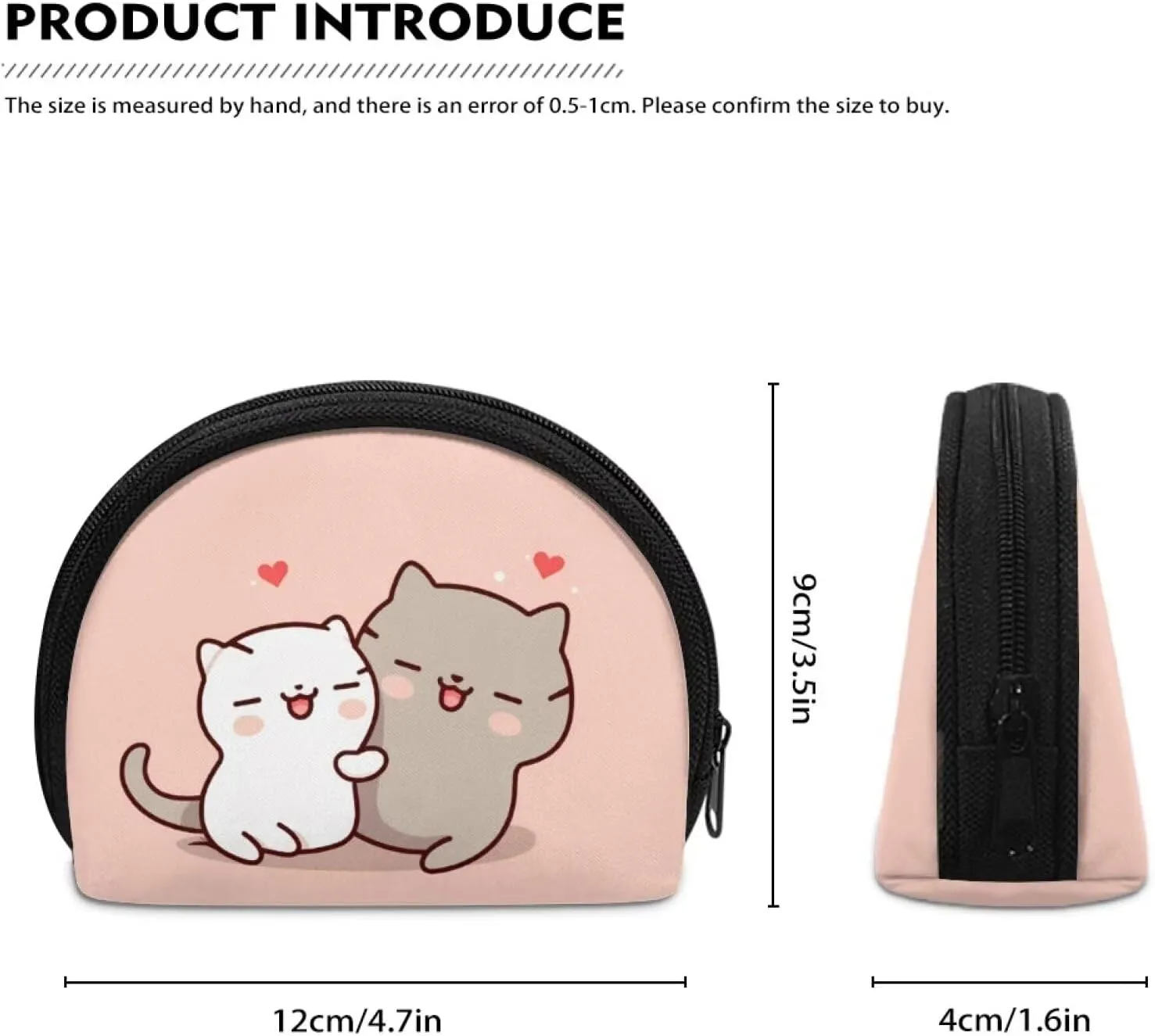 Kawaii Pouch Cat Coin Purse Cute Organizer Pouches with Zipper Tiny Makeup Bag Coins Pouch for Girls Small Credit Card Handbag Organizer