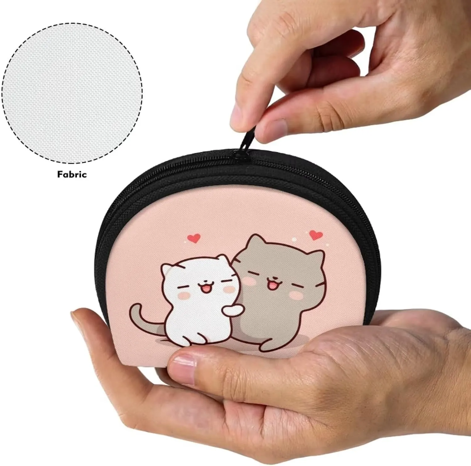 Kawaii Pouch Cat Coin Purse Cute Organizer Pouches with Zipper Tiny Makeup Bag Coins Pouch for Girls Small Credit Card Handbag Organizer