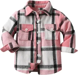Kids Baby Boy Girls Hoodie Plaid Flannel Hooded Jacket Long Sleeve T-Shirt Tops Kid Clothes Fall Winter Clothes Outfits