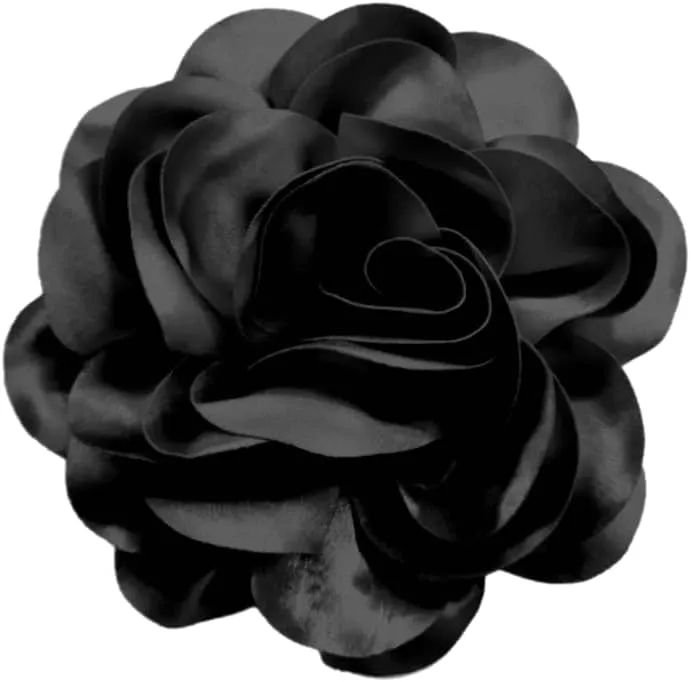 Large Camellia Rose Flower Brooches Lapel Pins Dainty Satin Fabric Apparelpin Oversized Brooch Pin for Women Men Wedding Party Banquet Dress Dance Clothes Accessories