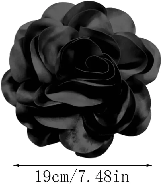 Large Camellia Rose Flower Brooches Lapel Pins Dainty Satin Fabric Apparelpin Oversized Brooch Pin for Women Men Wedding Party Banquet Dress Dance Clothes Accessories