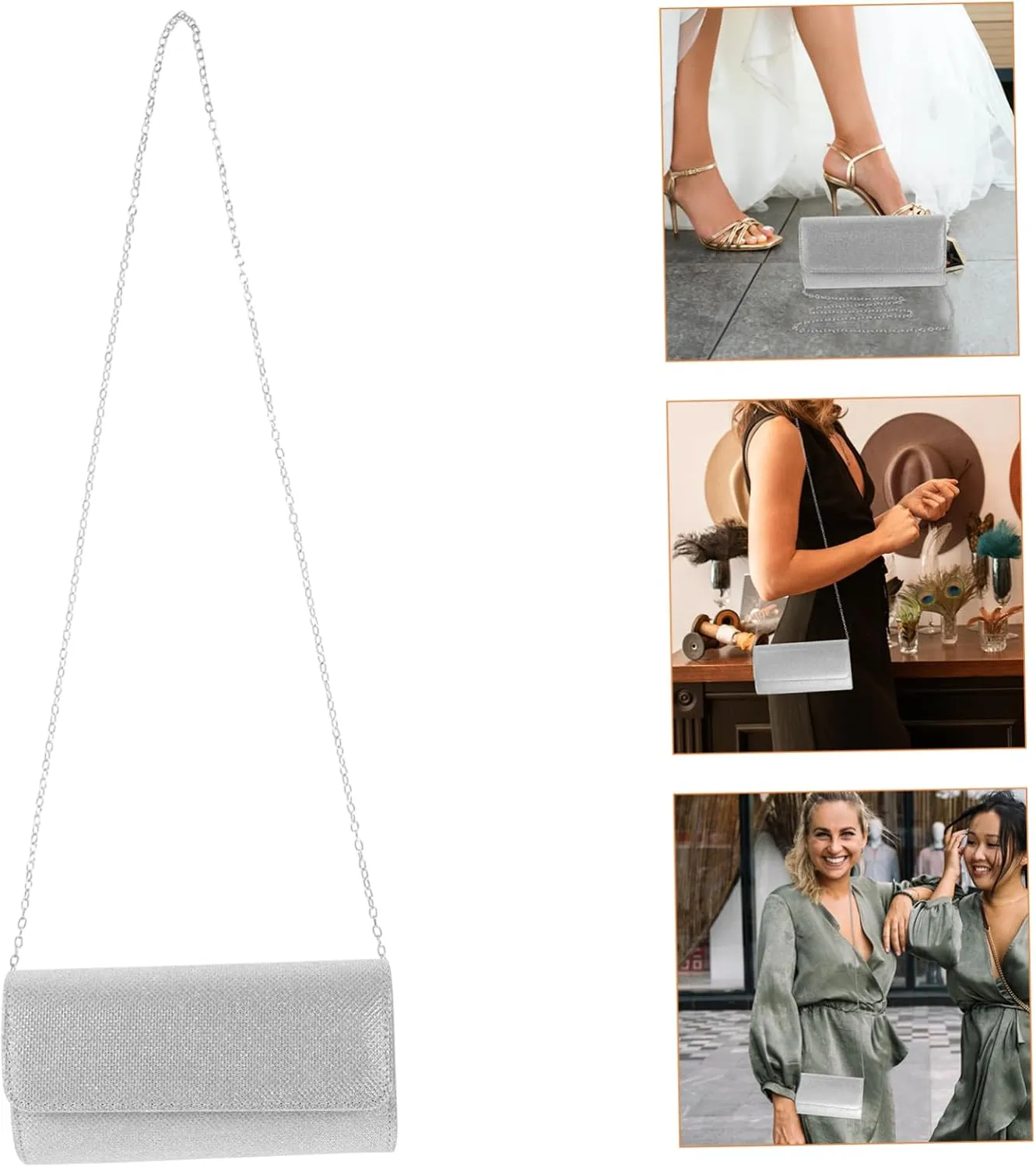 LIFKOME Handbag Clutch Bag Evening Bag for Women Purse with Chain Strap Women Evening Bag Purse for Women