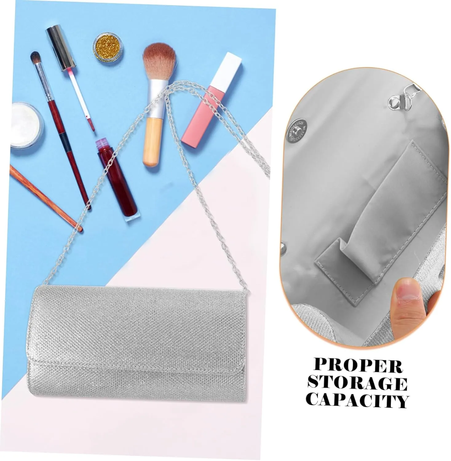 LIFKOME Handbag Clutch Bag Evening Bag for Women Purse with Chain Strap Women Evening Bag Purse for Women