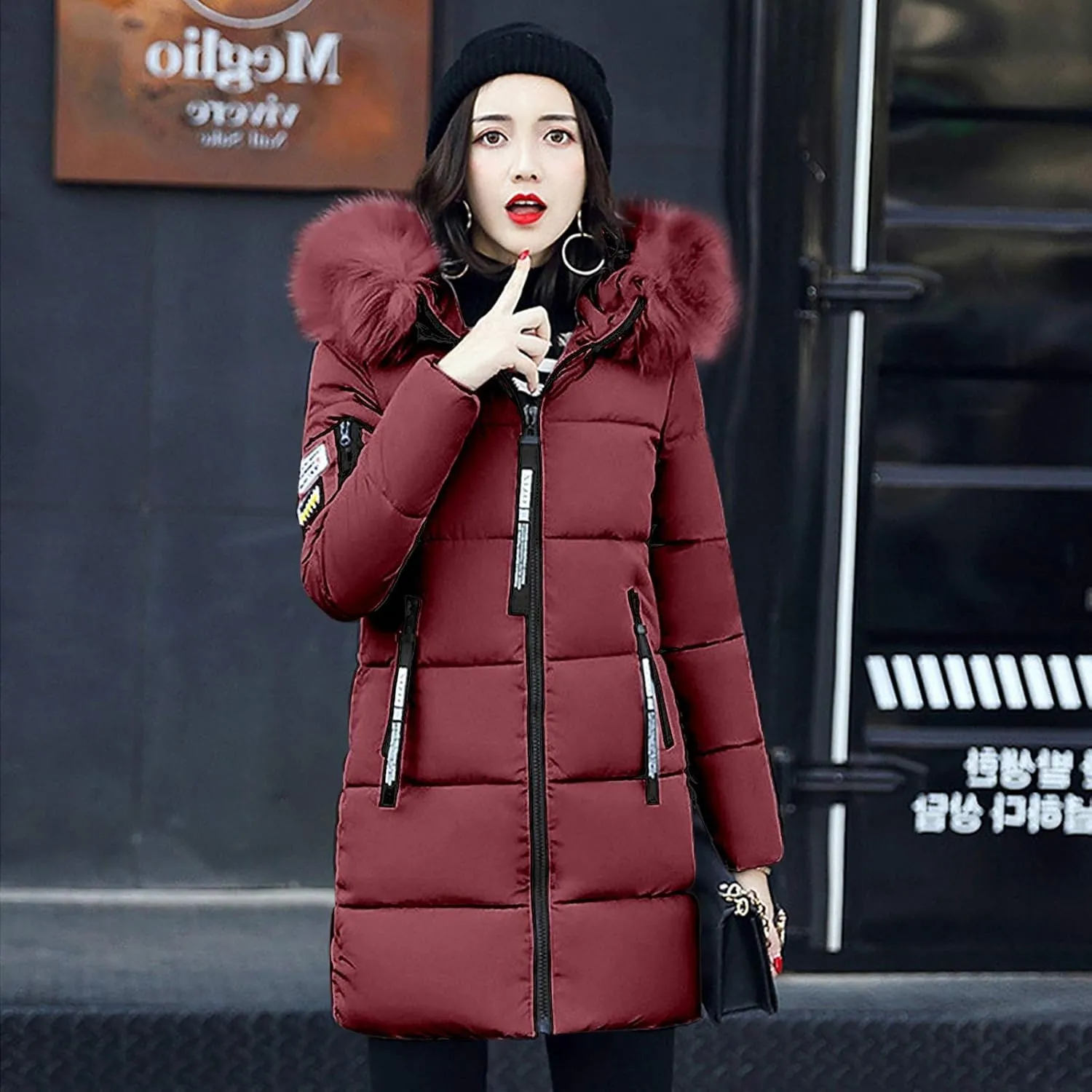 Lightweight Jacket Women 2024 Trendy Mid-length Heated Jackets Thicken Zip Long Sleeve Coats with Pockets Outdoor