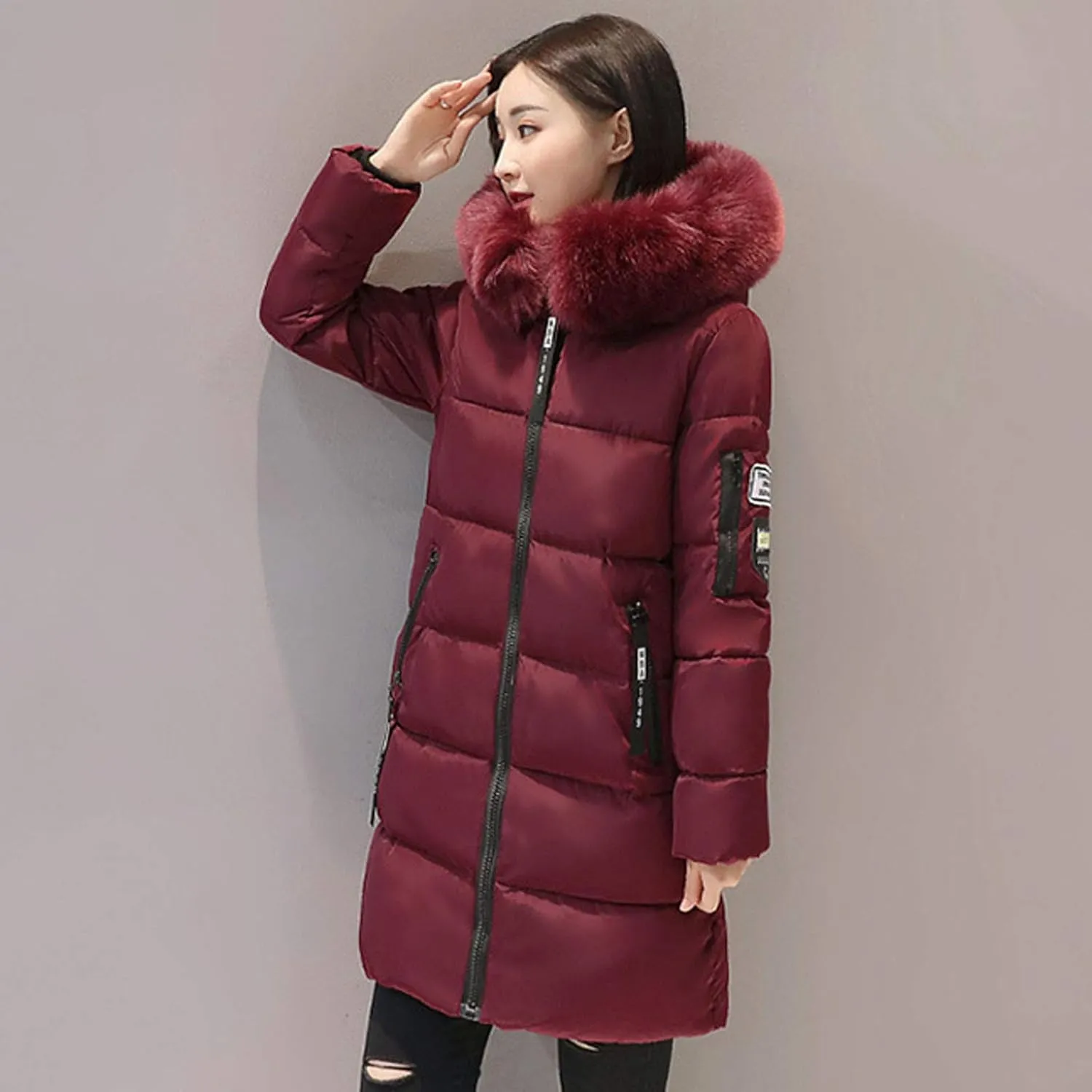 Lightweight Jacket Women 2024 Trendy Mid-length Heated Jackets Thicken Zip Long Sleeve Coats with Pockets Outdoor