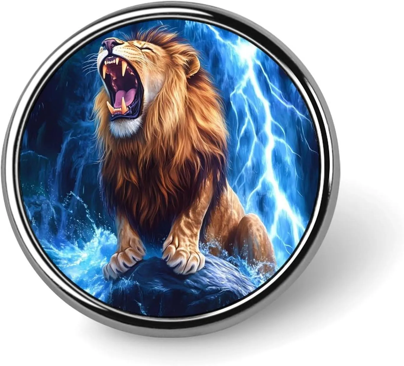 Lion-1 Pin Enamel Lapel Pins Round Badge Brooches Clothing Decoration for Women Men