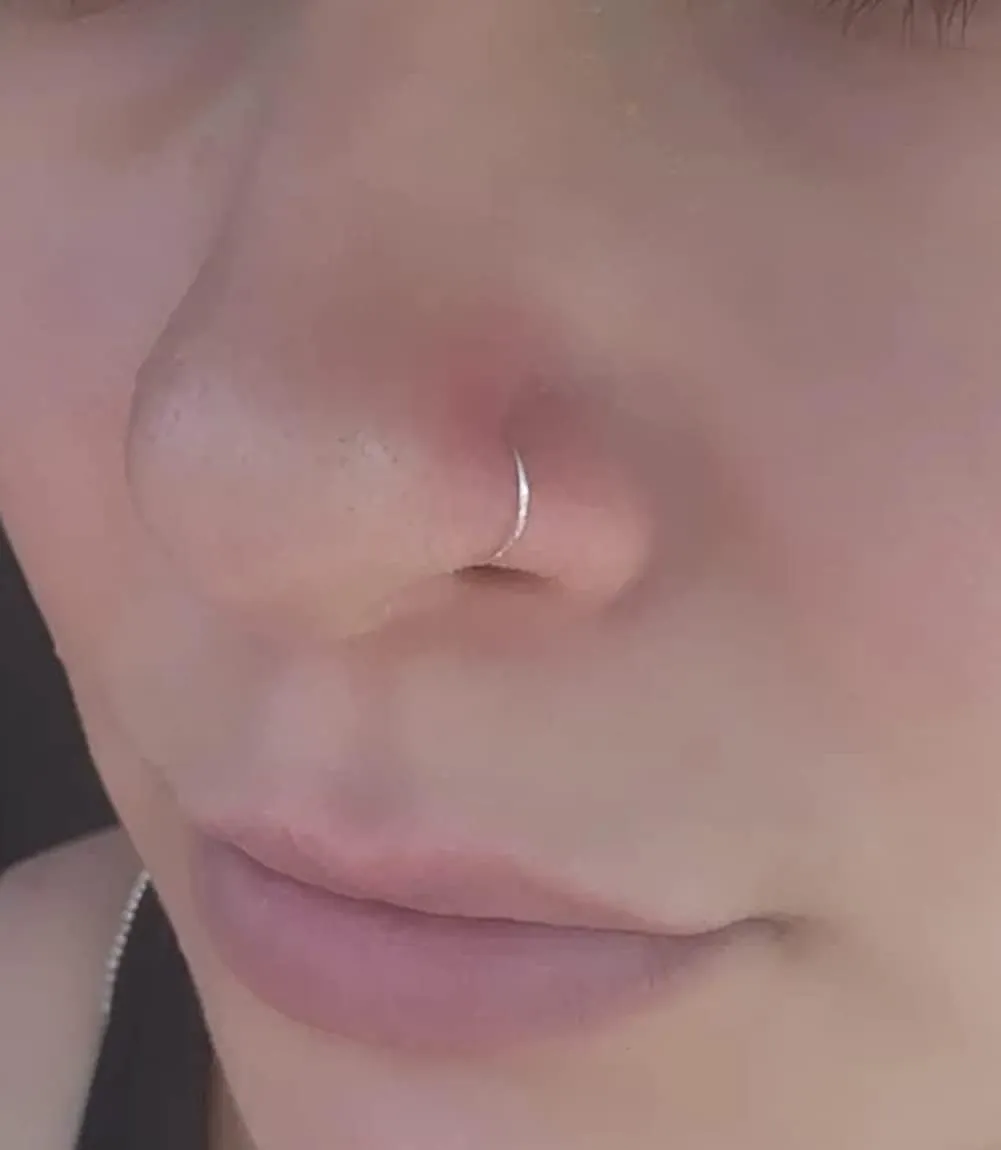 Longita 20g Nose Rings Hoop L Shape Nose Studs Stainless Steel Nose Screw Bone Flat Top Diamond Opal Heart High Nostril Piercing Jewelry Silver Rose Gold Black Pack for Women Men