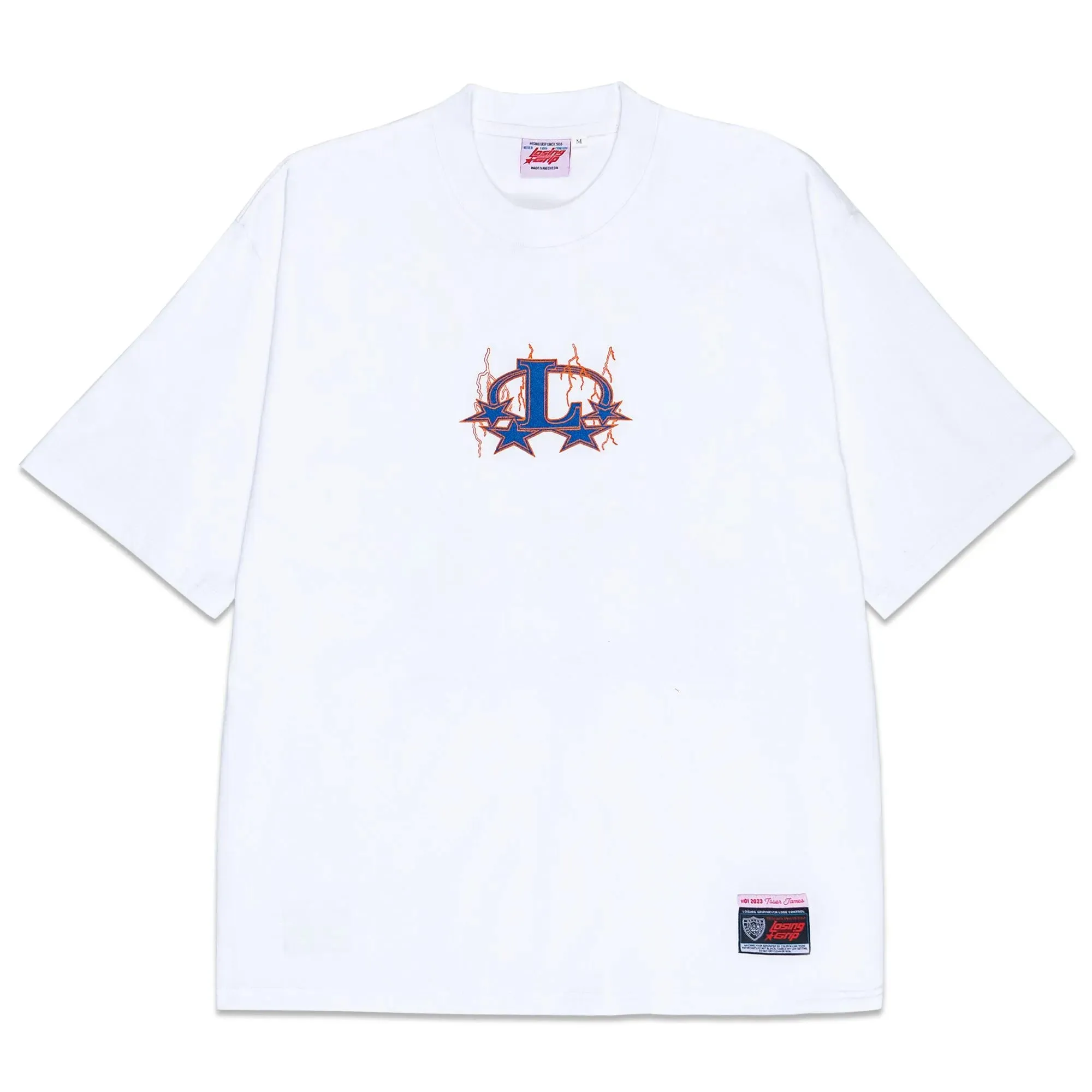 LOSINGGRIP X ISSER LIGHTNING WHITE OVERSIZED TSHIRT