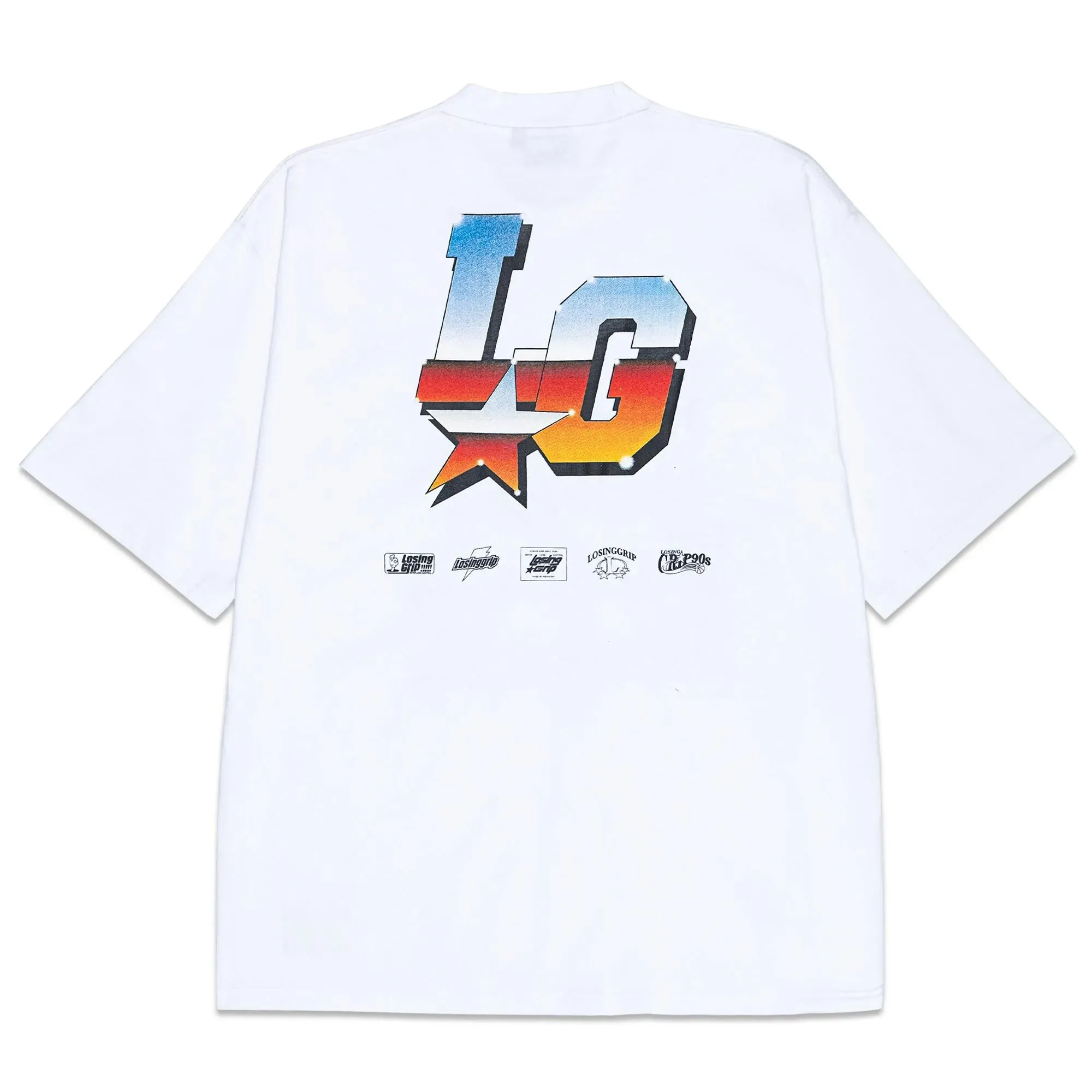 LOSINGGRIP X ISSER MESSED UP WHITE OVERSIZED TSHIRT