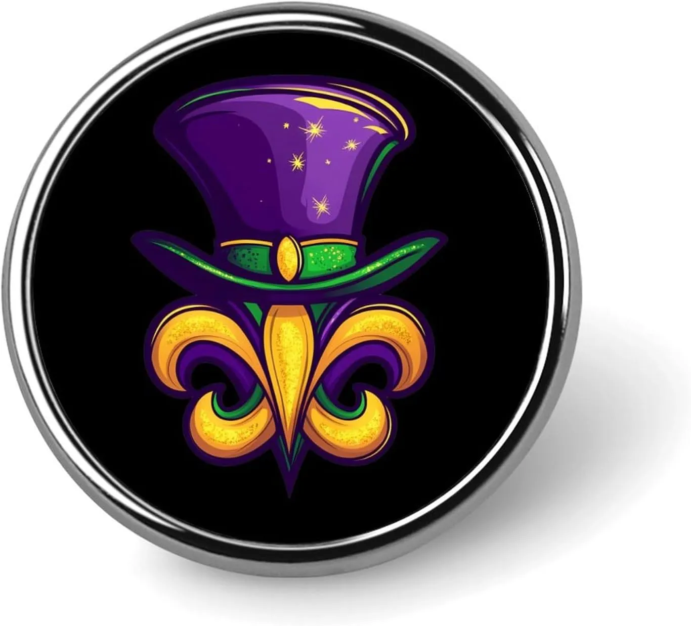 Mardi And Gras Pin Enamel Lapel Pins Round Badge Brooches Clothing Decoration for Women Men