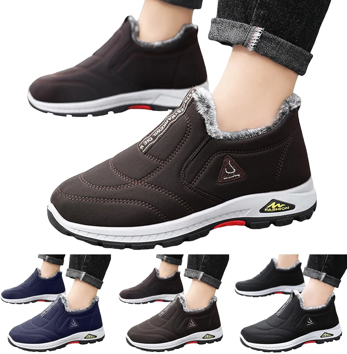 Men Snow Boots Fashion New Pattern and Winter Thickened Warm Comfortable Casual Slip On Shoes Big Shoe