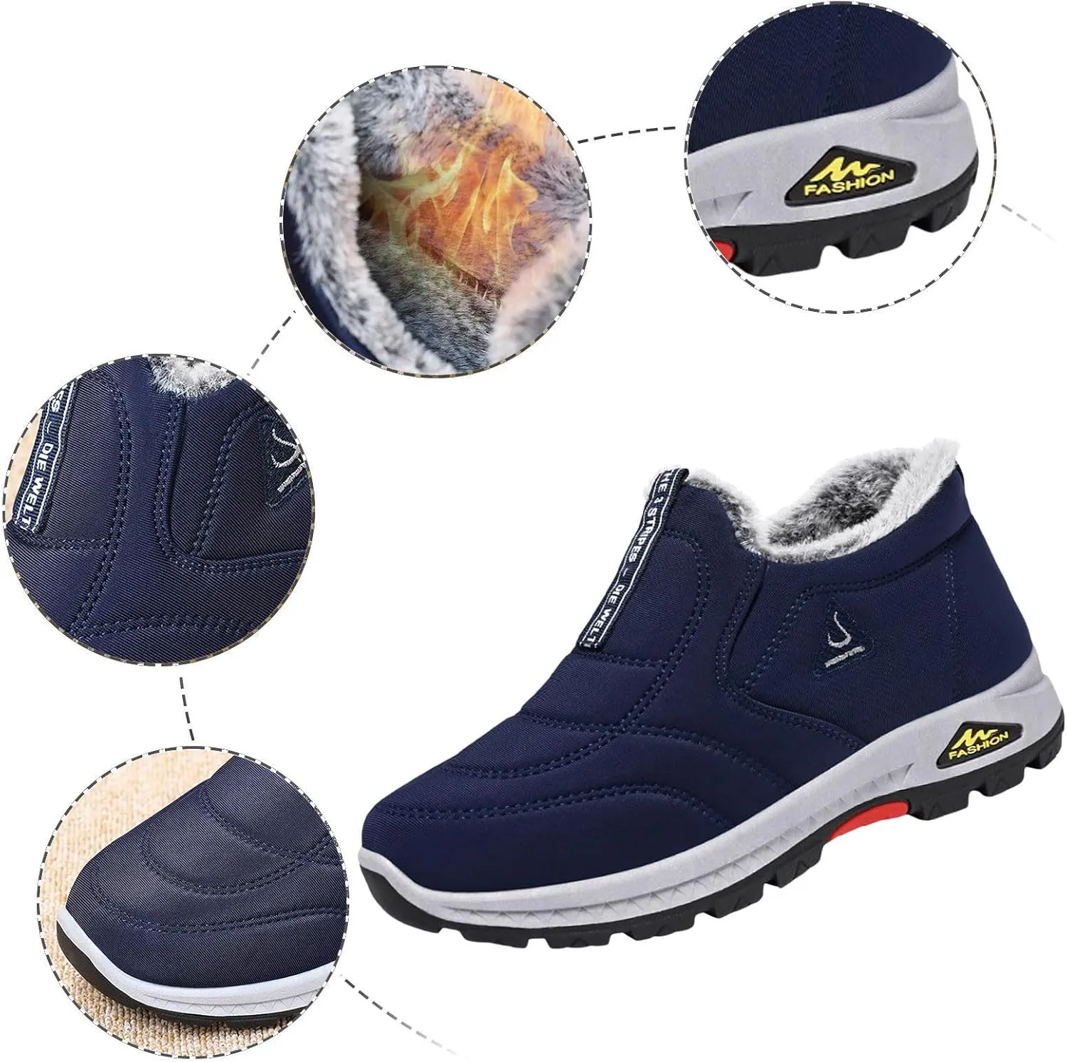 Men Snow Boots Fashion New Pattern and Winter Thickened Warm Comfortable Casual Slip On Shoes Big Shoe