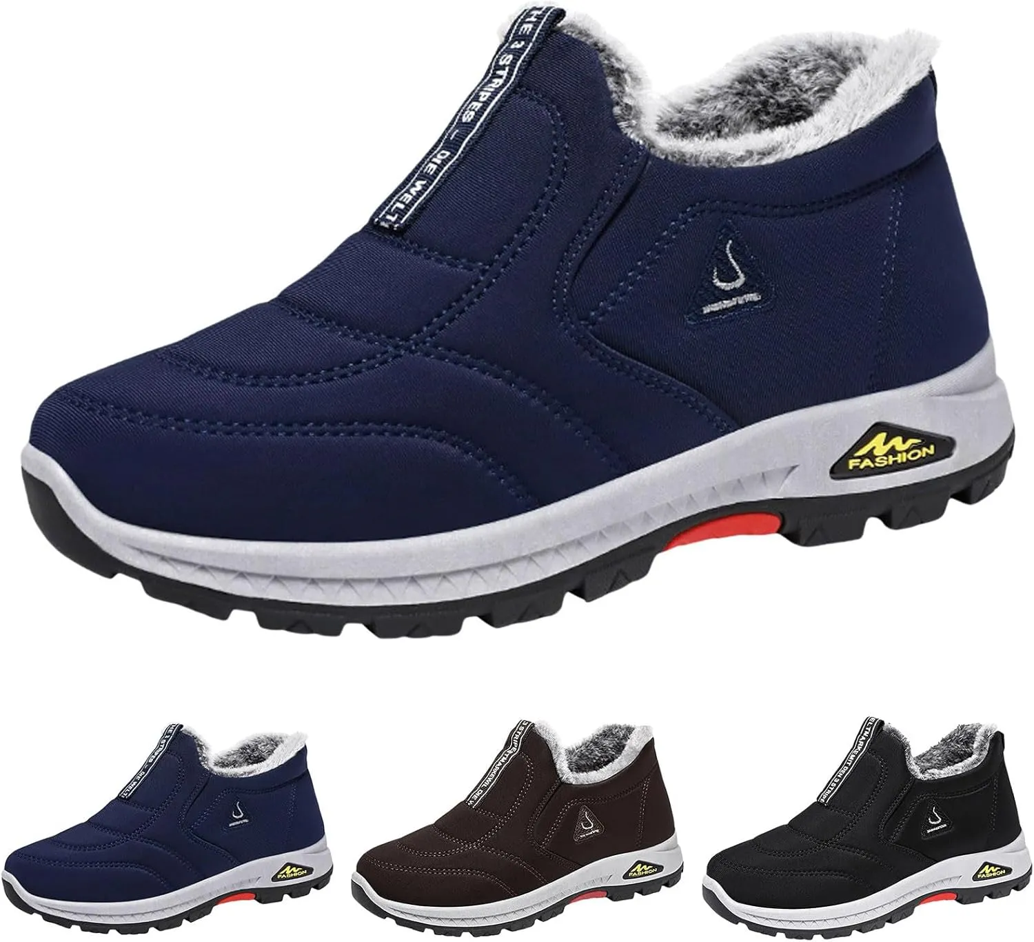 Men Snow Boots Fashion New Pattern and Winter Thickened Warm Comfortable Casual Slip On Shoes Big Shoe
