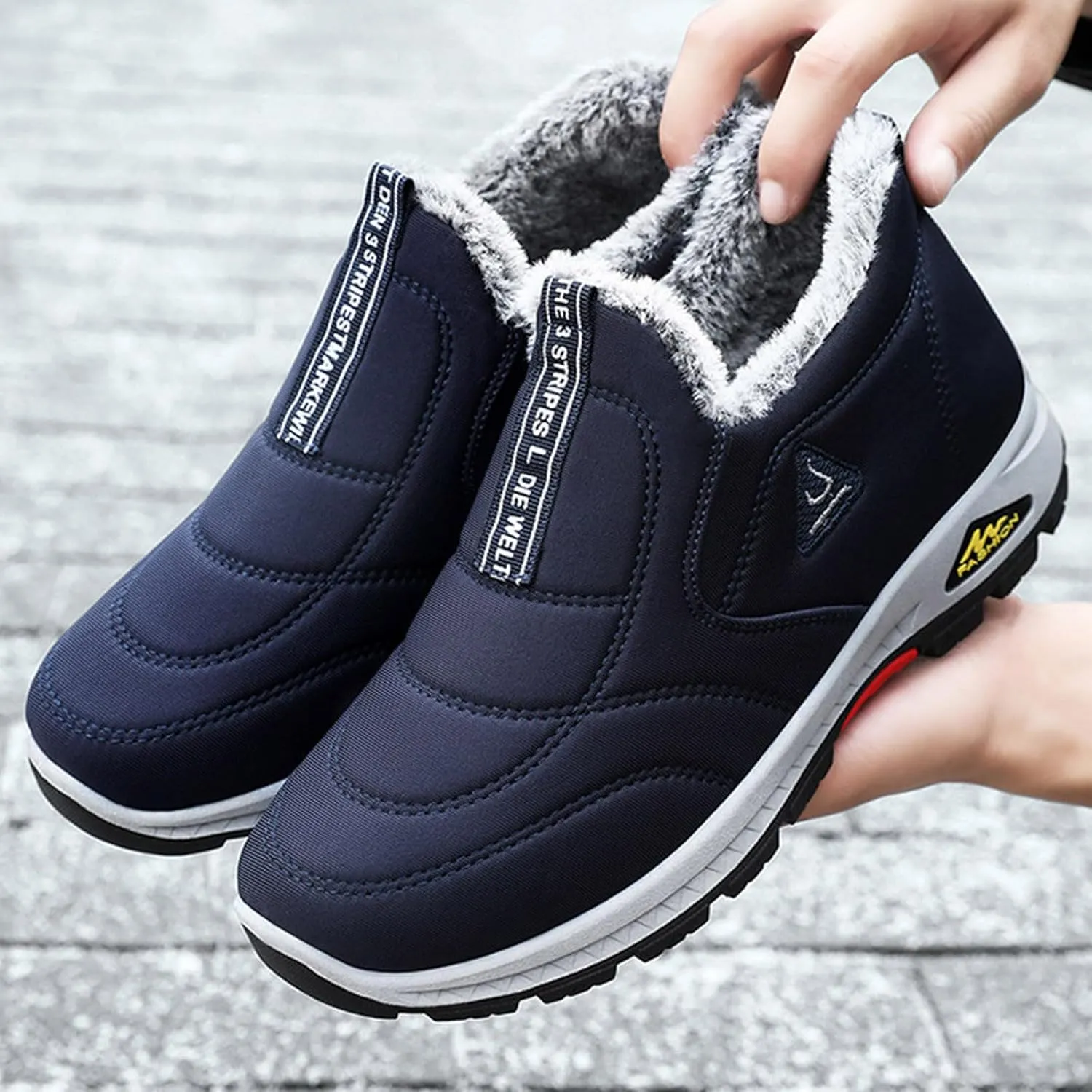Men Snow Boots Fashion New Pattern and Winter Thickened Warm Comfortable Casual Slip On Shoes Big Shoe
