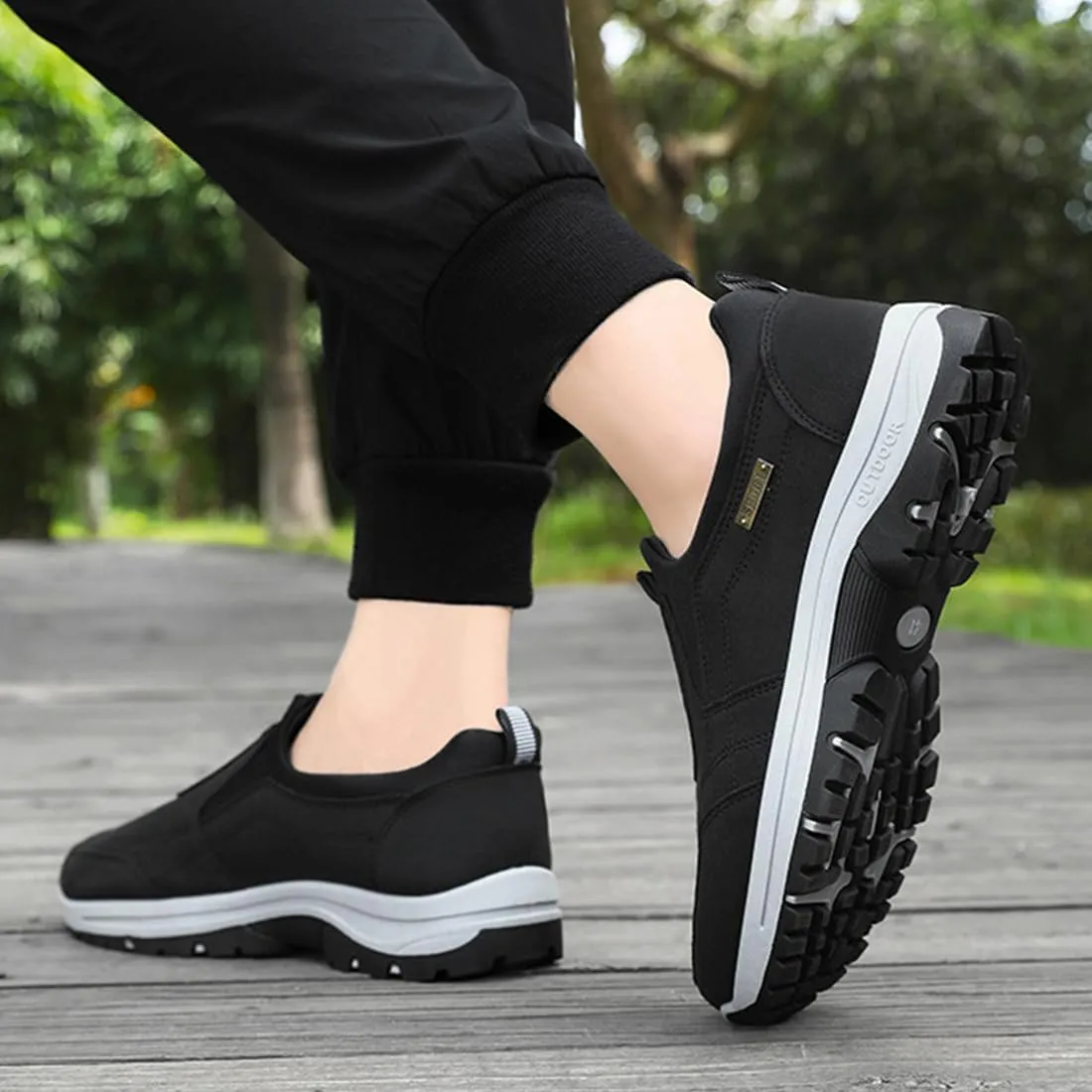 Men's Comfortable Waterproof Orthopedic Walking Shoes Hiking Shoes,Slip on Outdoor Non-Slip Shoes Casual Trail Shoes