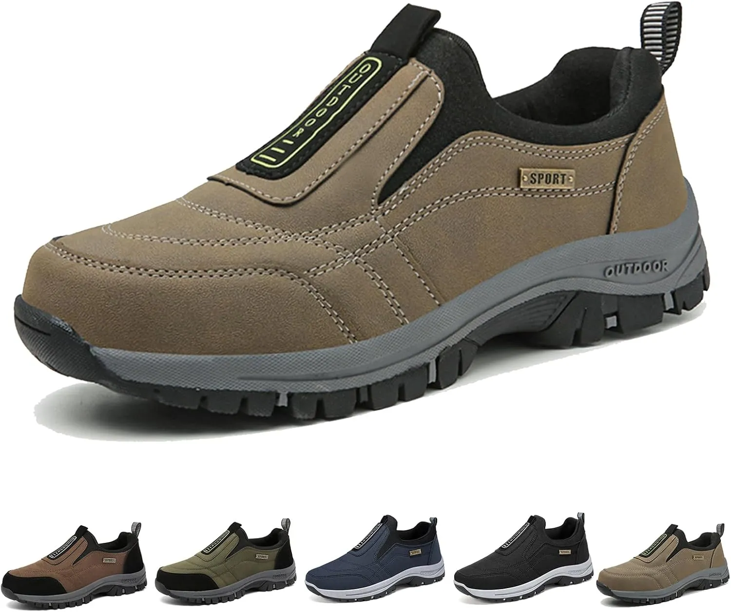 Men's Comfortable Waterproof Orthopedic Walking Shoes Hiking Shoes,Slip on Outdoor Non-Slip Shoes Casual Trail Shoes