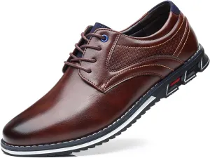 Mens Dress Shoes Casual Business Oxford Derby Orthopedic Leather Shoes Comfortable Walking Shoes Office Loafers Work Flats