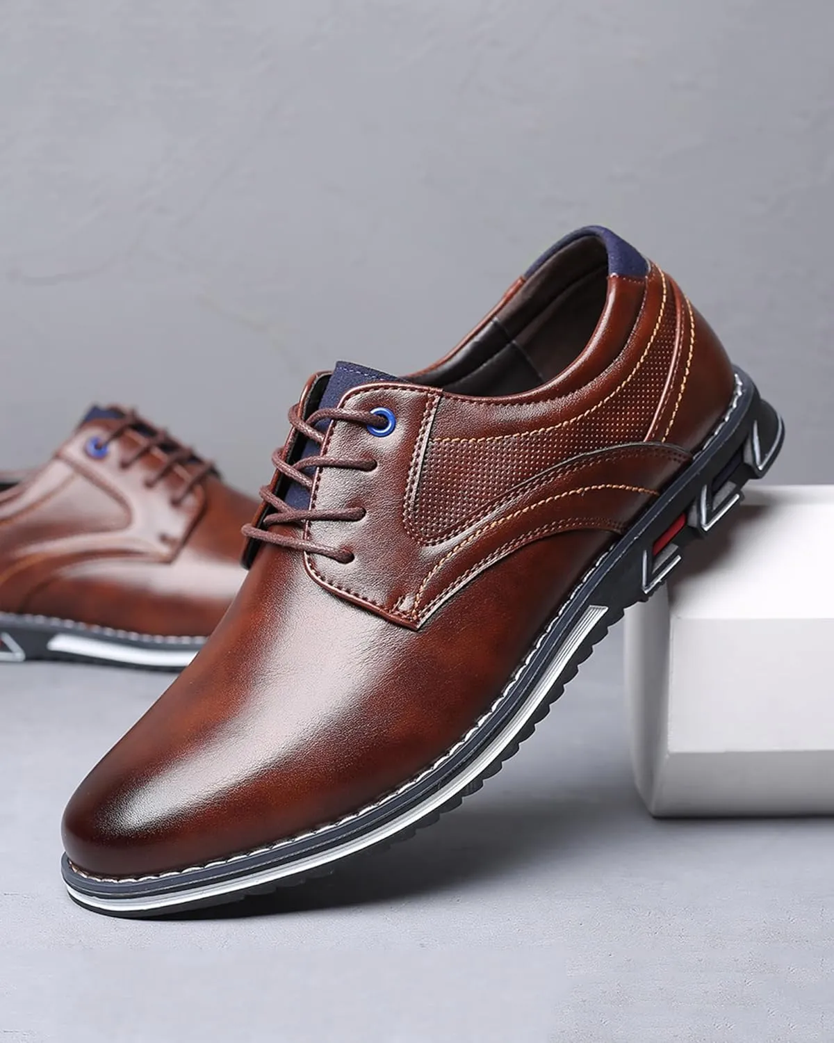 Mens Dress Shoes Casual Business Oxford Derby Orthopedic Leather Shoes Comfortable Walking Shoes Office Loafers Work Flats