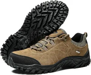 Men's Fashion Retro Waterproof Outdoor Hiking Shoes Lace Up Low-Top Non-Slip Sneakers Lightweight Breathable Trail Running Shoes for Trekking Training Walking Camping