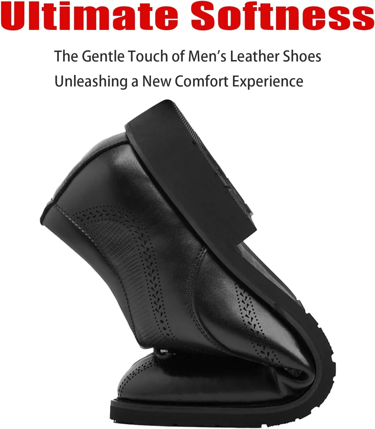 Men's Genuine Leather Wingtip Brogue Dress Oxfords Classic Lace-Up Block Heel Business Derby Shoes Comfortable Non-Slip Retro Office Work Formal Events Casual Leather Shoes