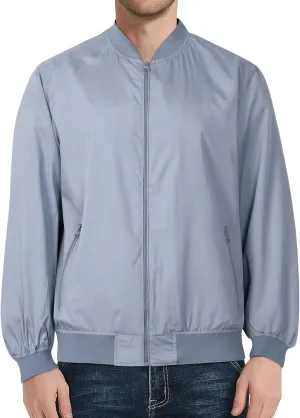 Men's Jacket Lightweight Bomber Jacket Casual Slim Fit Softshell Windbreaker Jackets Windproof Zip Up Coats