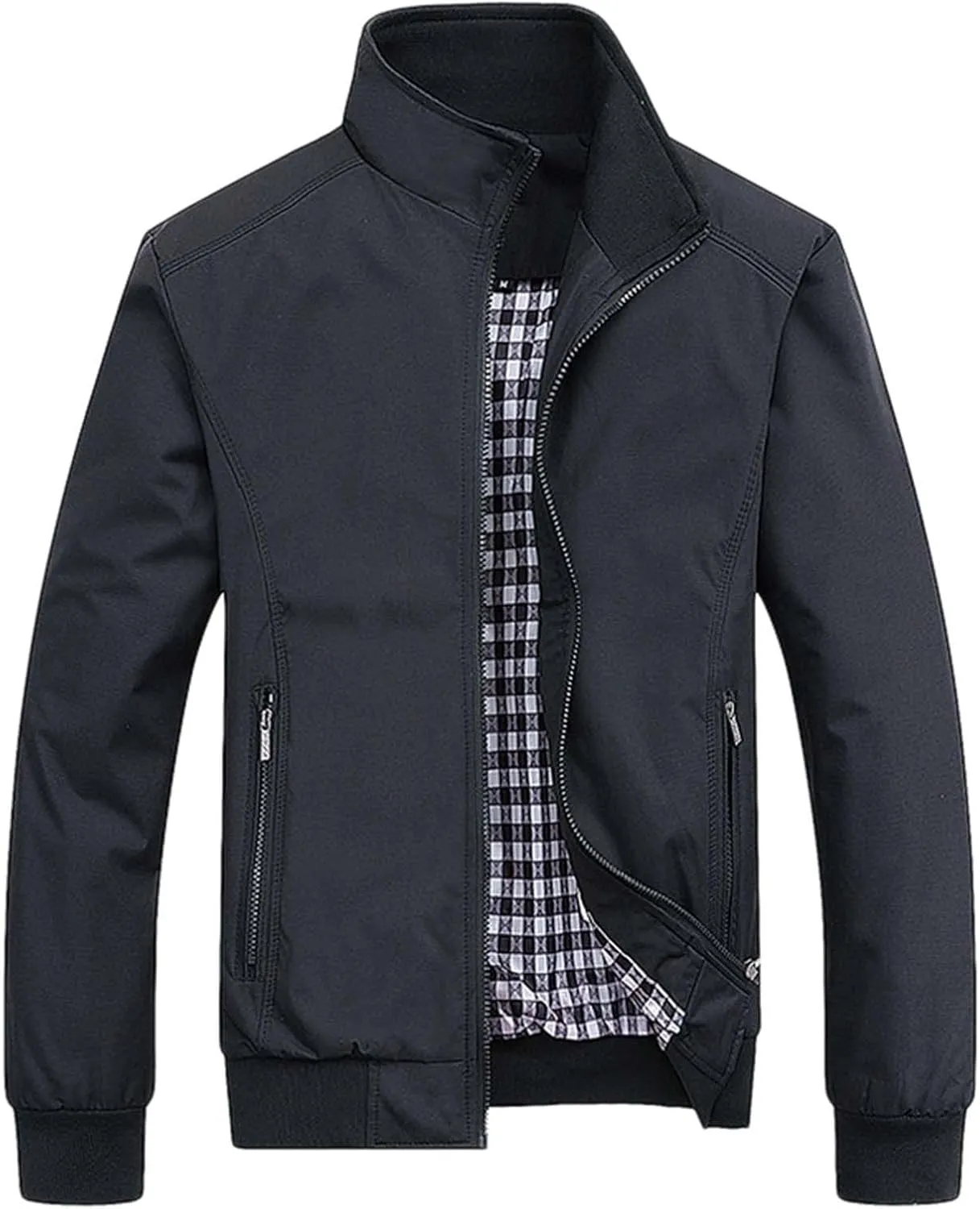 Men's Lightweight Jacket Full Zip Casual Coat Outdoor Windbreaker Jacket Fall Stylish Casual Sports Coats with Pocket