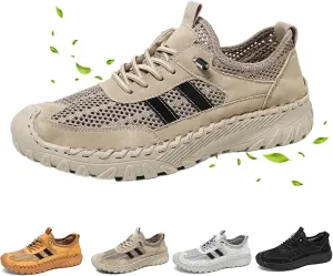 Men's Outdoor Mesh Trail Shoes for Hiking & Walking Summer Slip on Sports Shoes Breathable Mesh Non-Slip Casual Sneakers