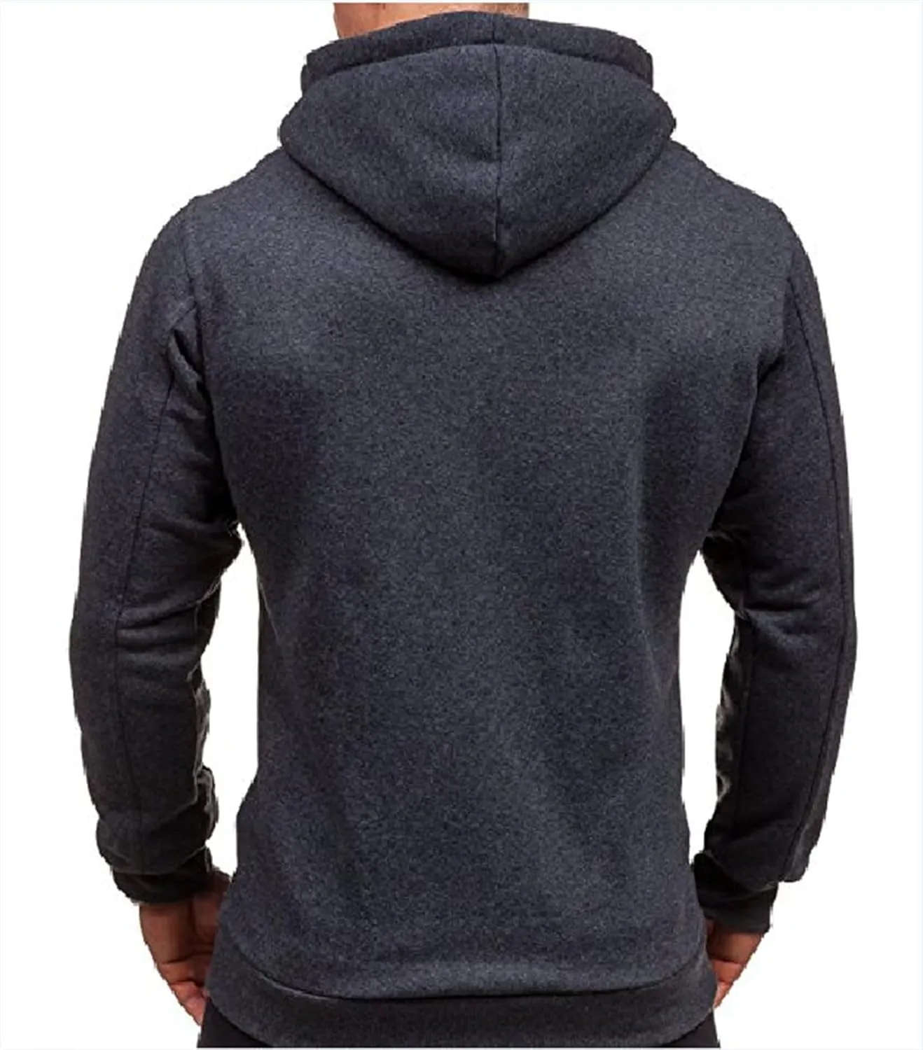 Mens Slim Fit Lightweight Zip Up Hoodie Long Sleeve Full-Zip Fleece Hooded Sweatshirt Work Jacket Streetwear for Men
