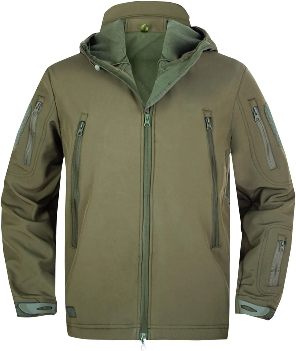 Men's Softshell Jacket with Hood Waterproof Windbreaker Zip Lightweight Rain Shell Jackets for Outdoor Hiking Travel