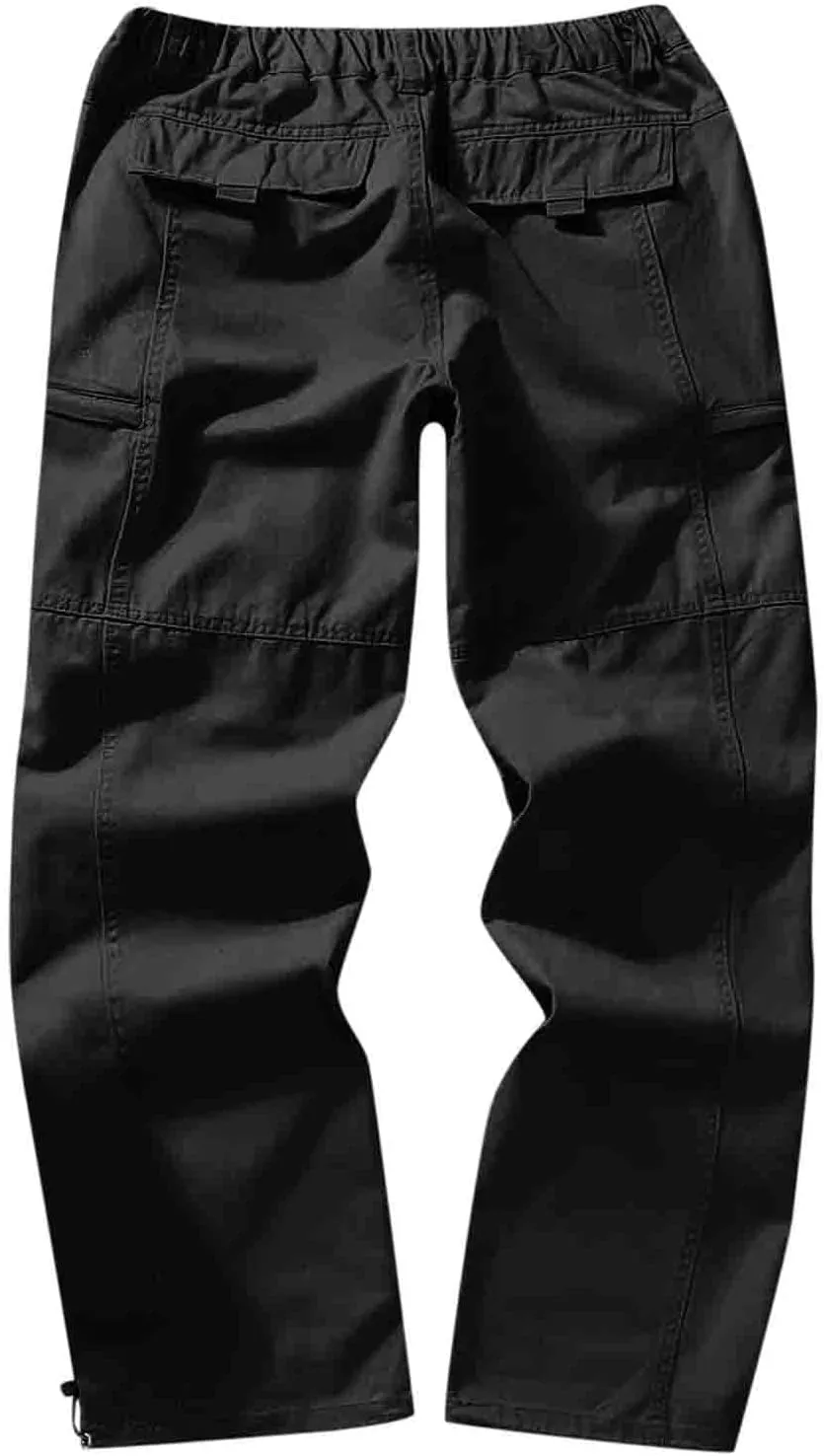 Mens Workout Cargo Sweatpants Casual Cargo Pants Loose Fit Jogger Sweatpants Tactical Work Pants Multi Pocket Outdoor